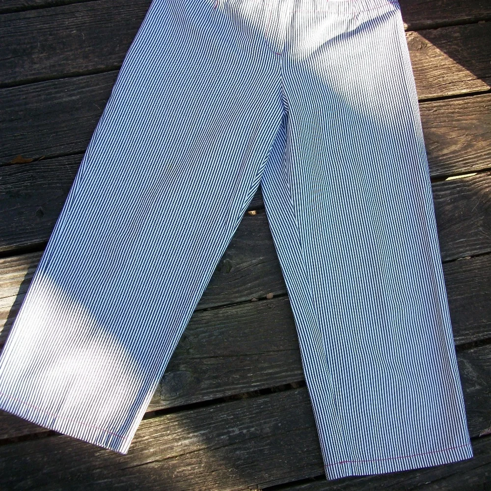 Harve` Benard Blue Pinstripe Capris – Size 12 - Picture 2 of 7